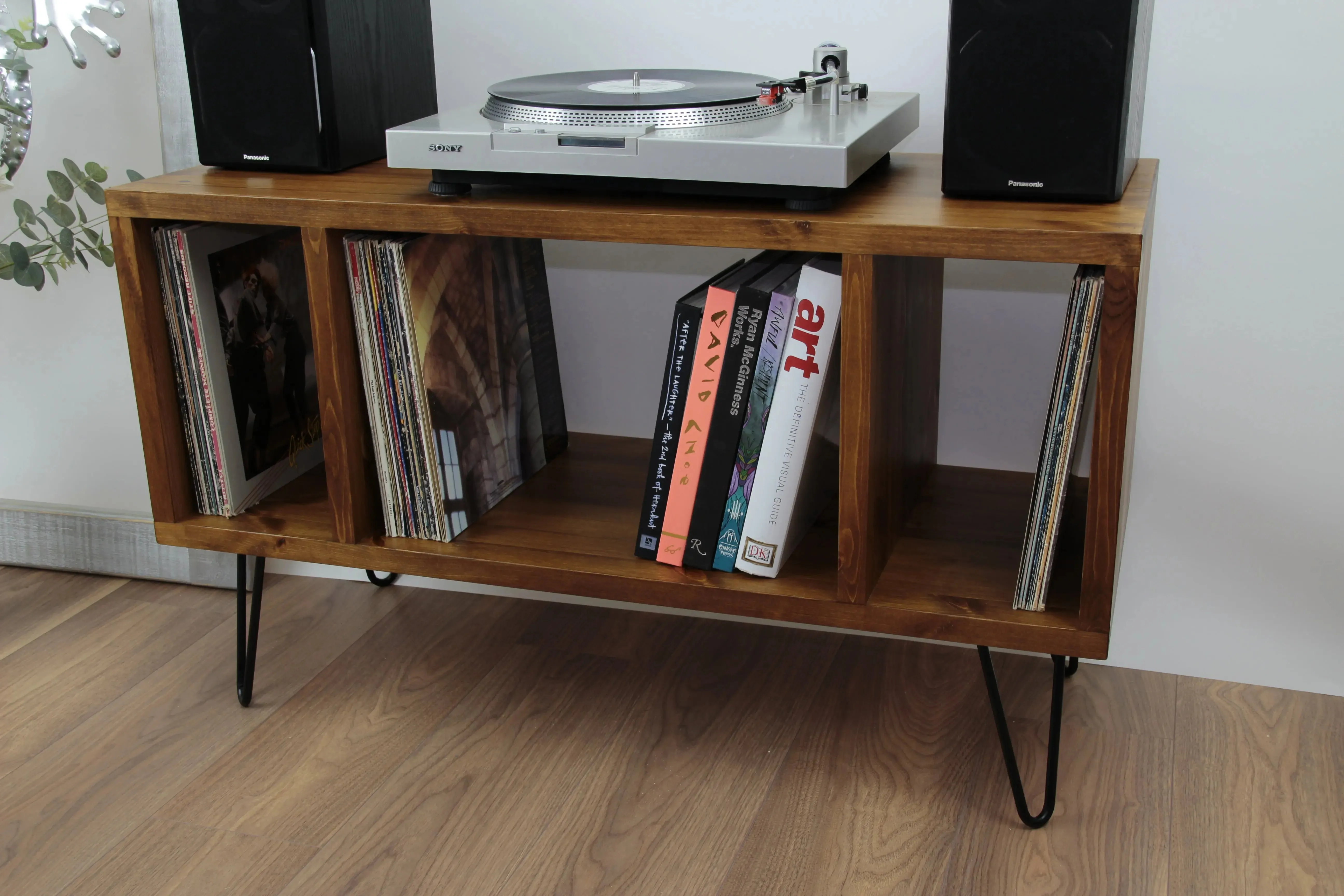Minimalist Cabinet, Record Player Stand, Entertainment Cabinet, Vinyl Unit - Side Sections