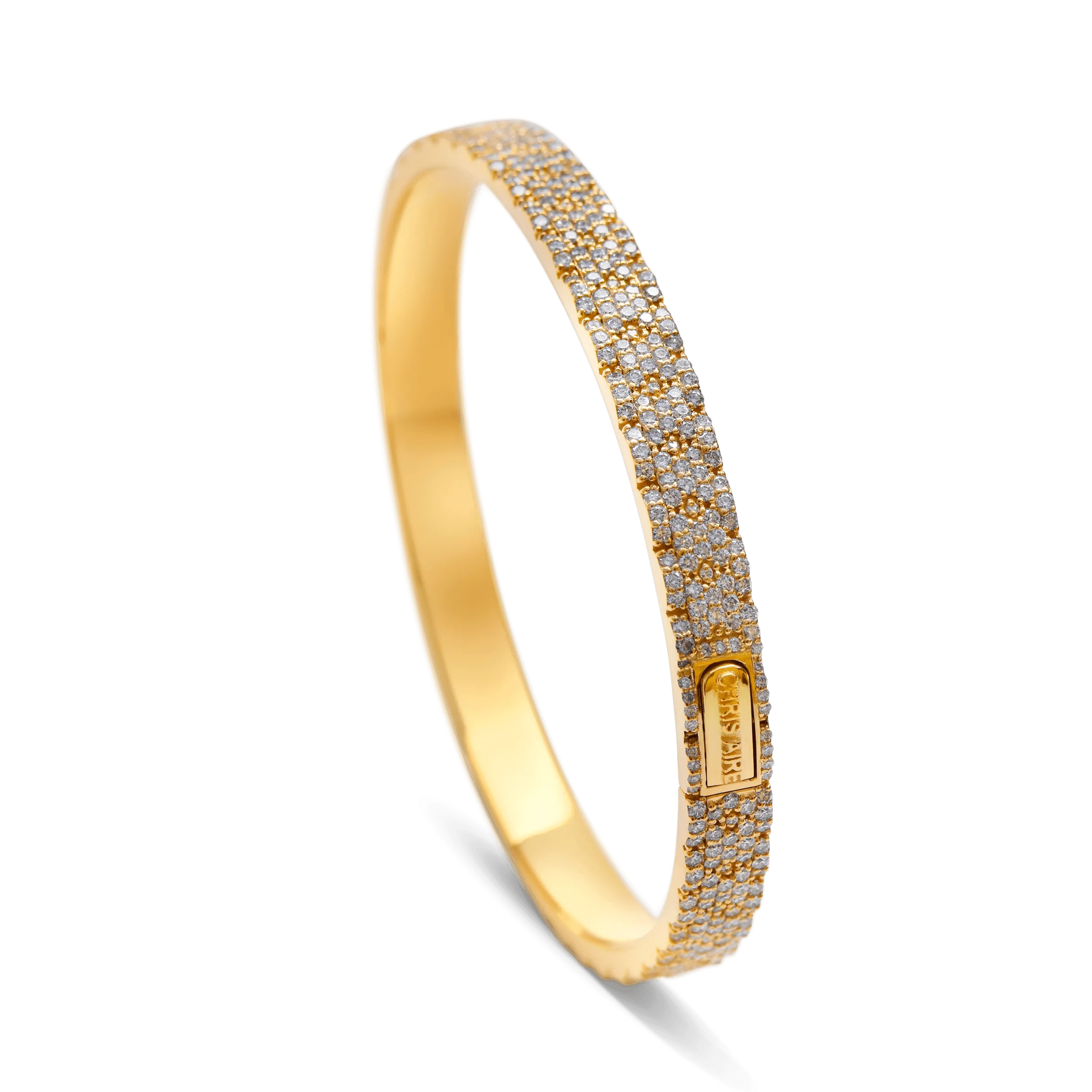 Mobility Bangle-18 Karat Solid Yellow Gold With Diamonds For Men and Women