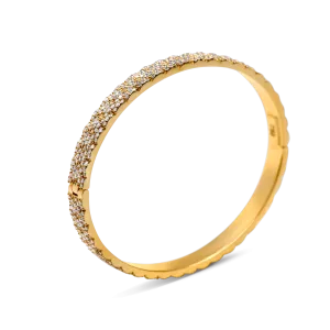 Mobility Bangle-18 Karat Solid Yellow Gold With Diamonds For Men and Women