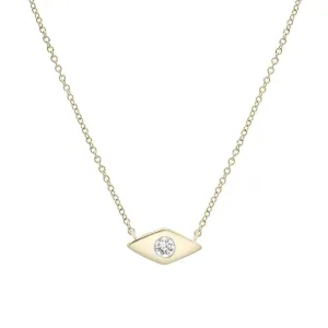 Modern Evil Eye Necklace with a Diamond