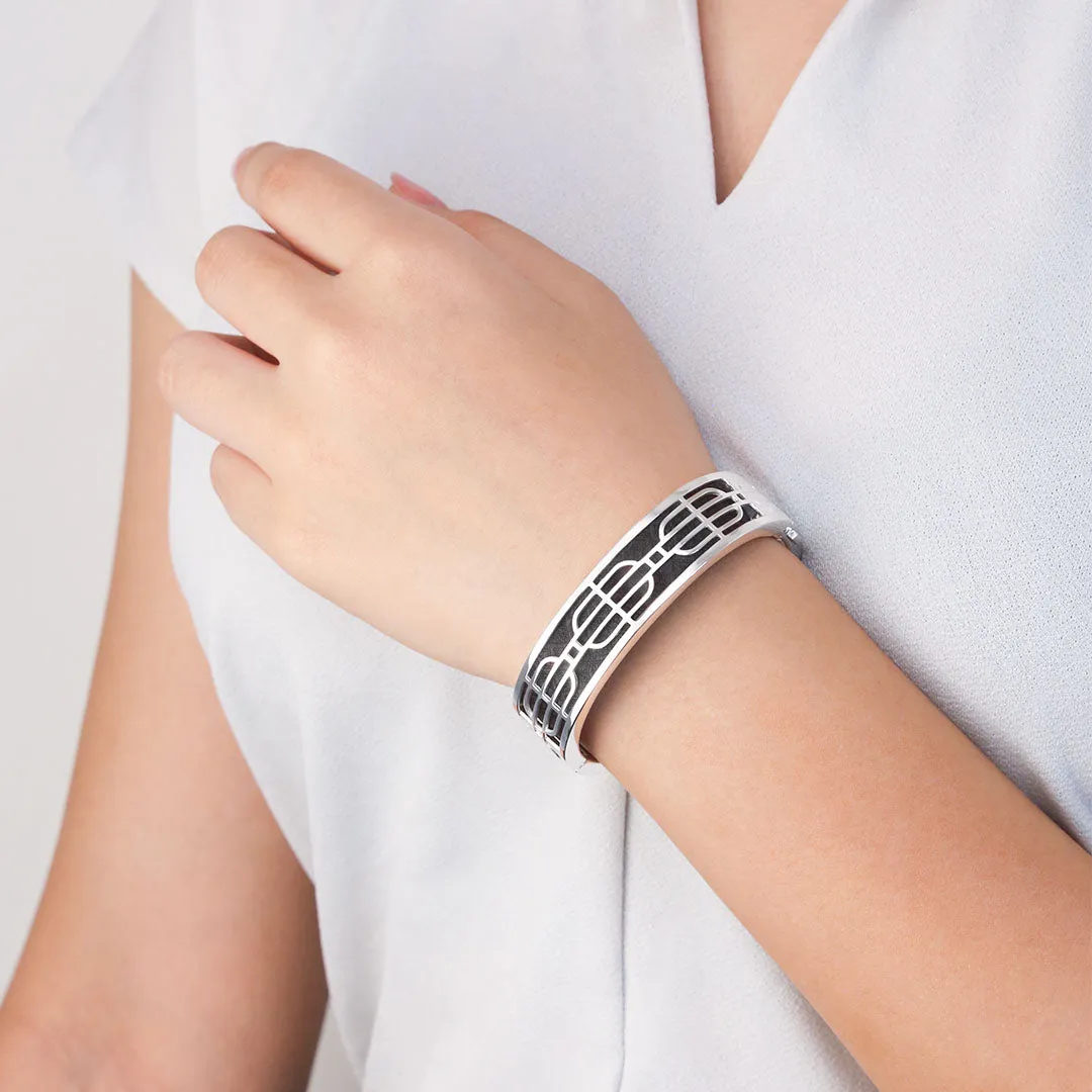 Nanyang Dream Bangle - Mangosteen Red - Sterling Silver