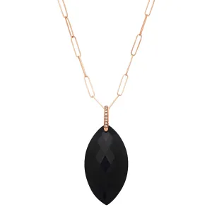 Natalia Necklace Rose Gold Black Onyx