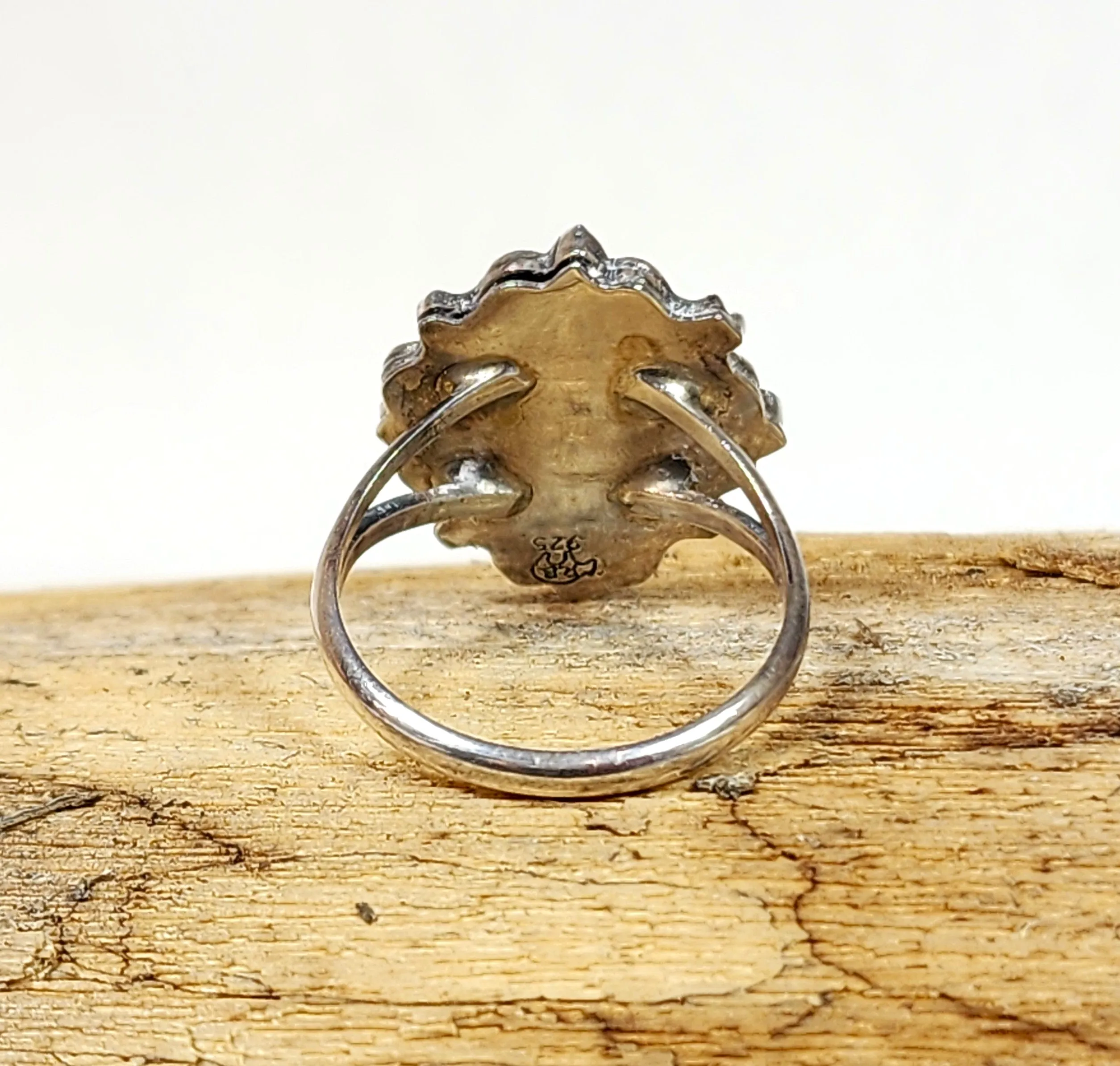 Navajo Fancy Bear Paw Ring - Size 9