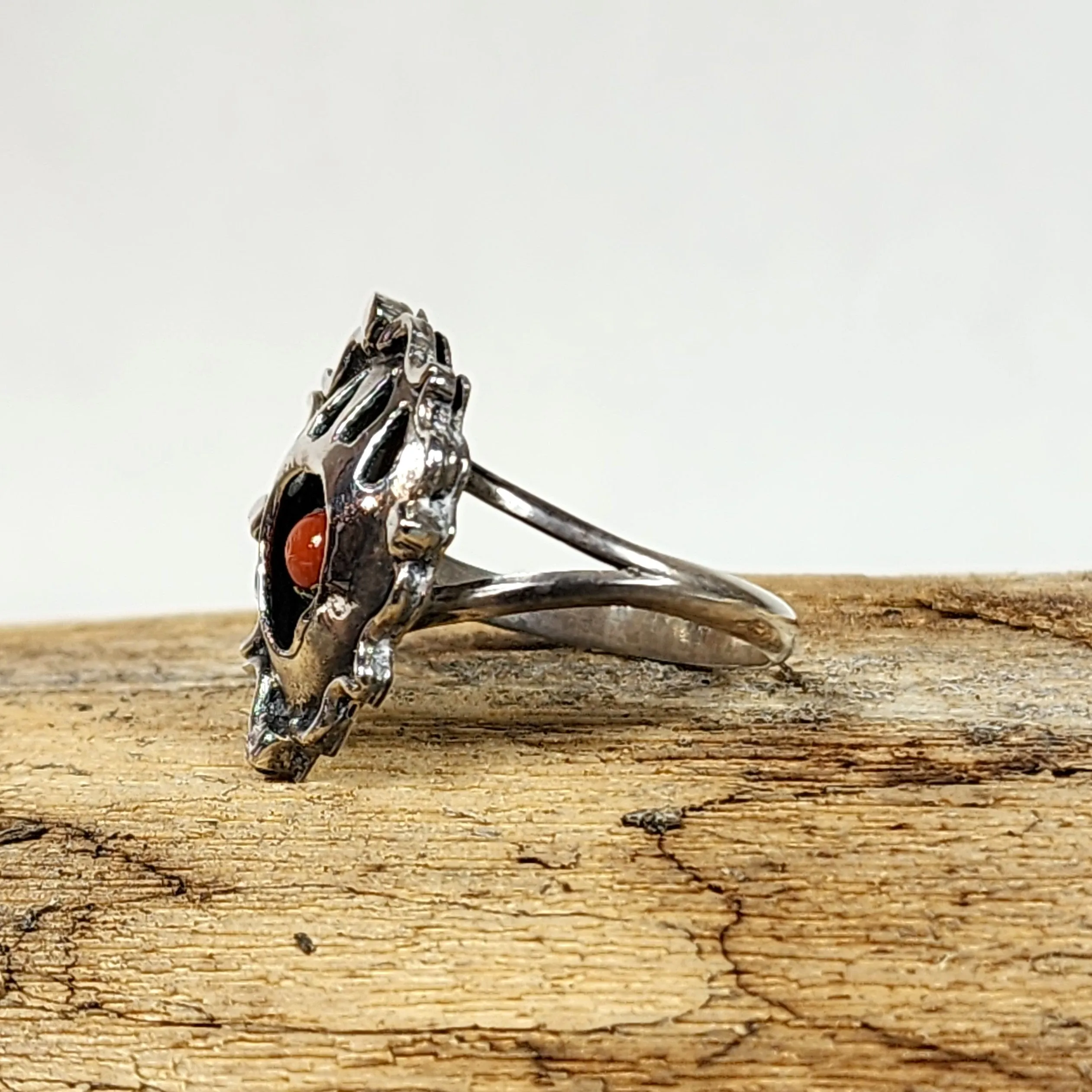 Navajo Fancy Bear Paw Ring - Size 9