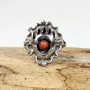 Navajo Fancy Bear Paw Ring - Size 9