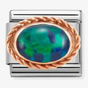 NOMINATION Charm Rose Gold Green Opal