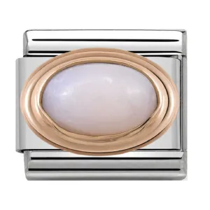NOMINATION Charm Rose Gold Oval Pink Opal