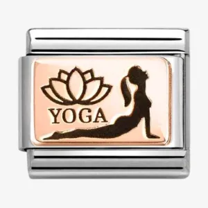 NOMINATION CLASSIC Stainless Steel 9ct Rose Gold Yoga Pose Charm