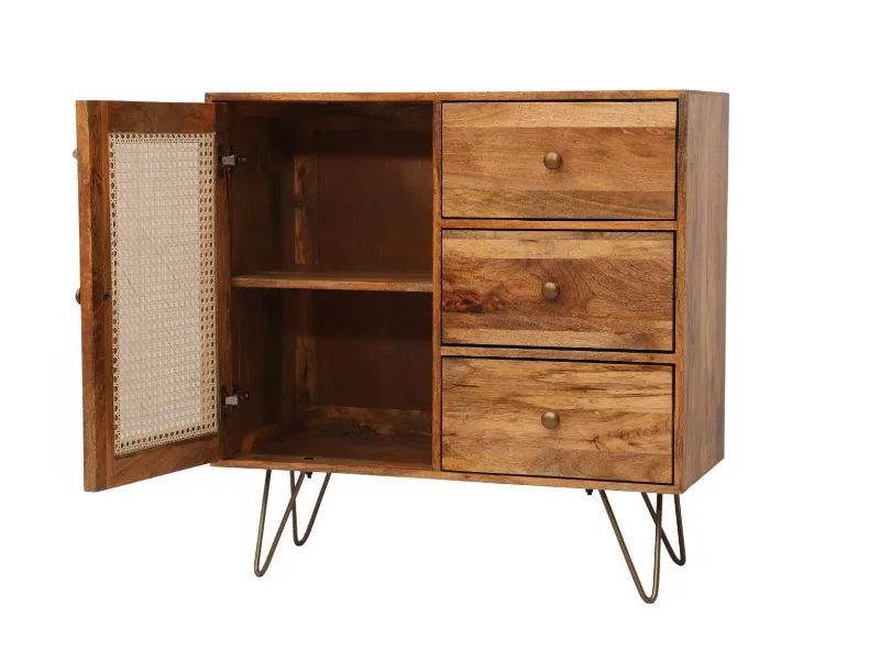 Nyla 3 Drawer Solid Mango Wood Sideboard