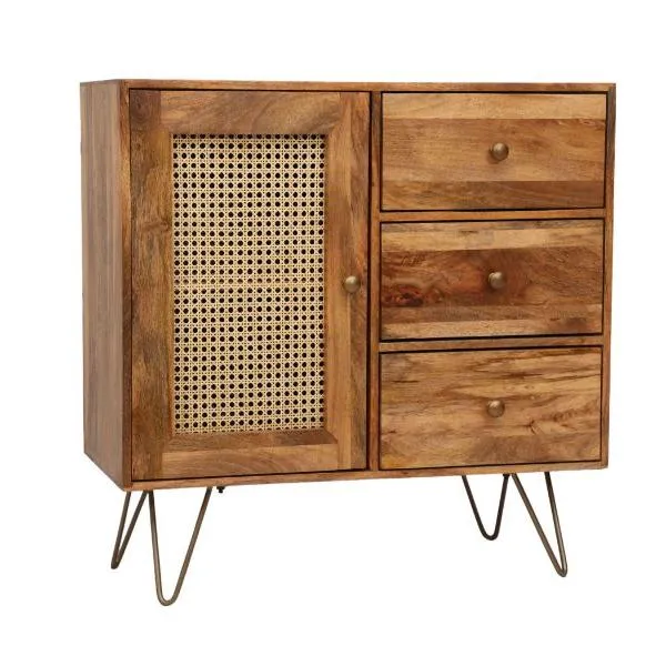 Nyla 3 Drawer Solid Mango Wood Sideboard