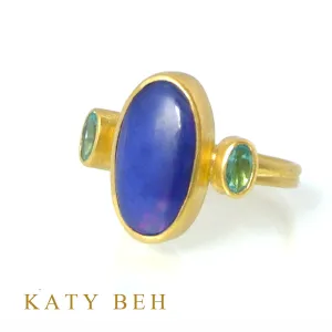 Opal and Apatite Ring
