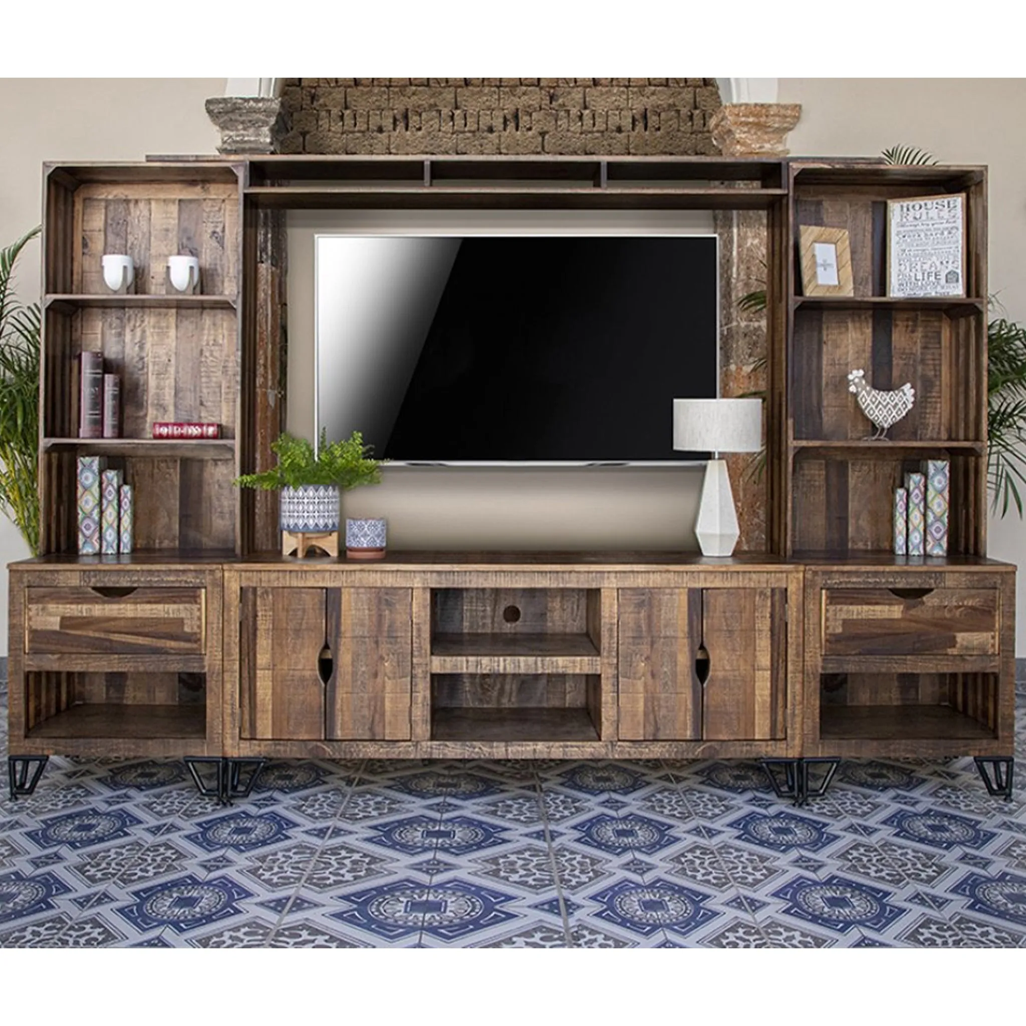 Paulo Multi-Wood 1 Drawer Pier Bookcase