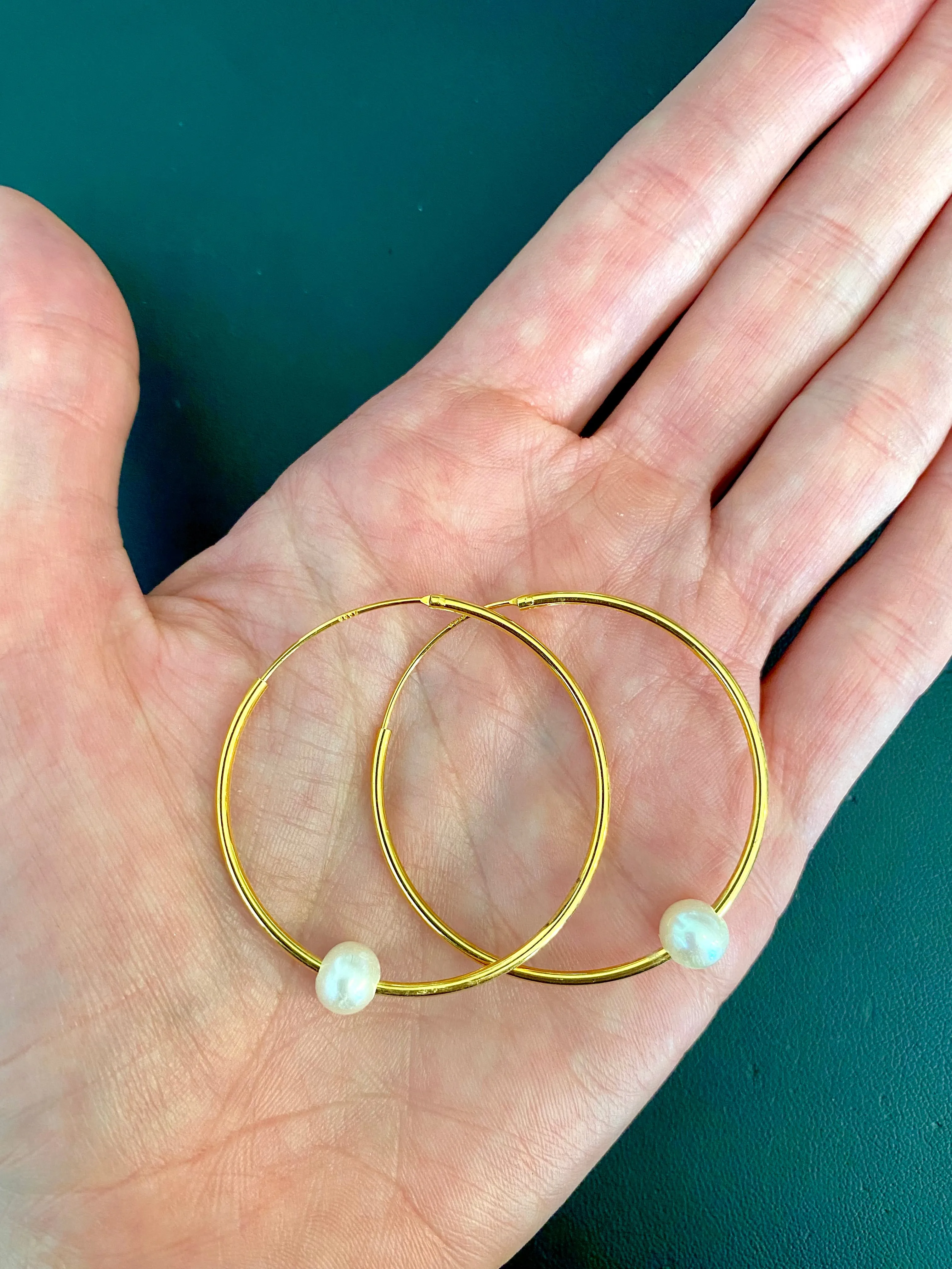 Pearly Hoops Earrings