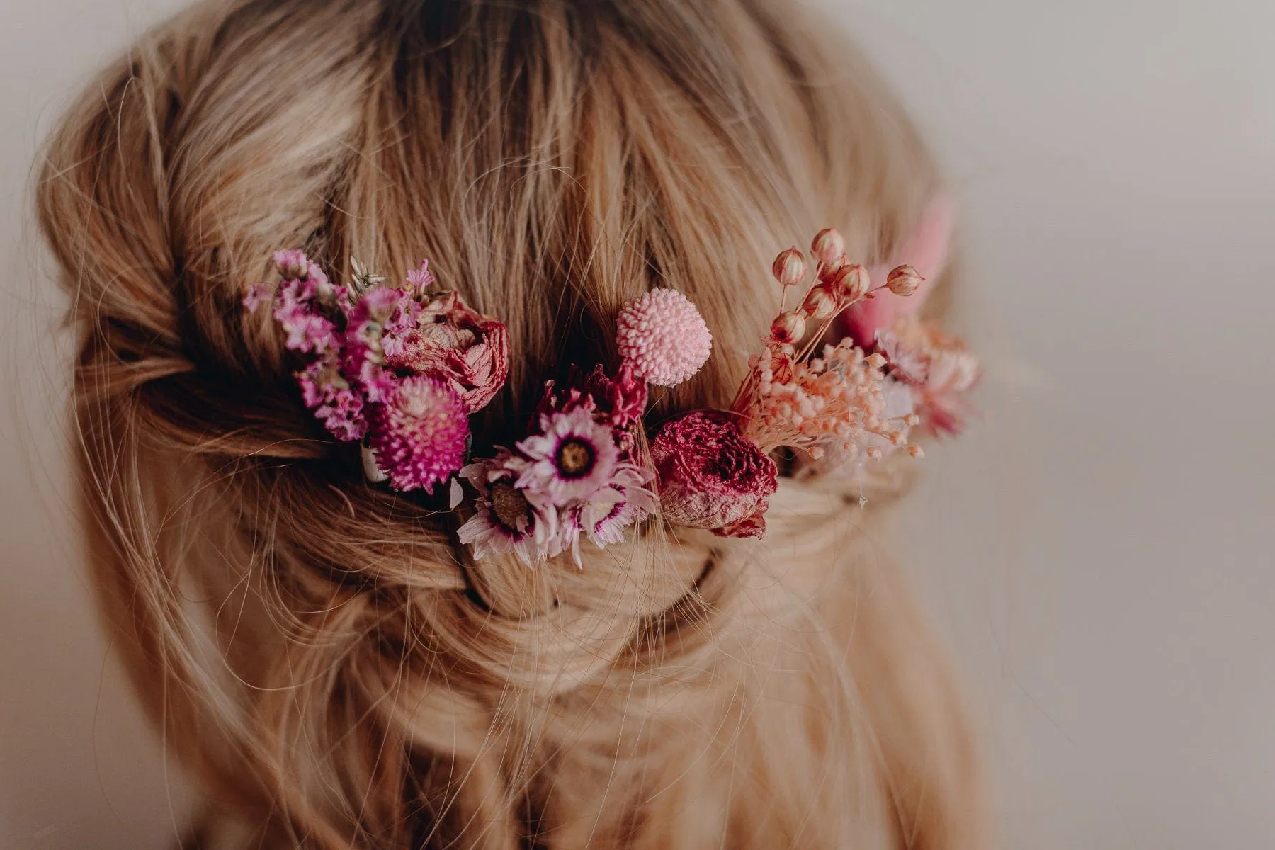 Pink Bill Ball & Larkspur 15piece Hair Pins  Set, Boho Hair Pins, Wedding Hair Pins, Flower Pin Set