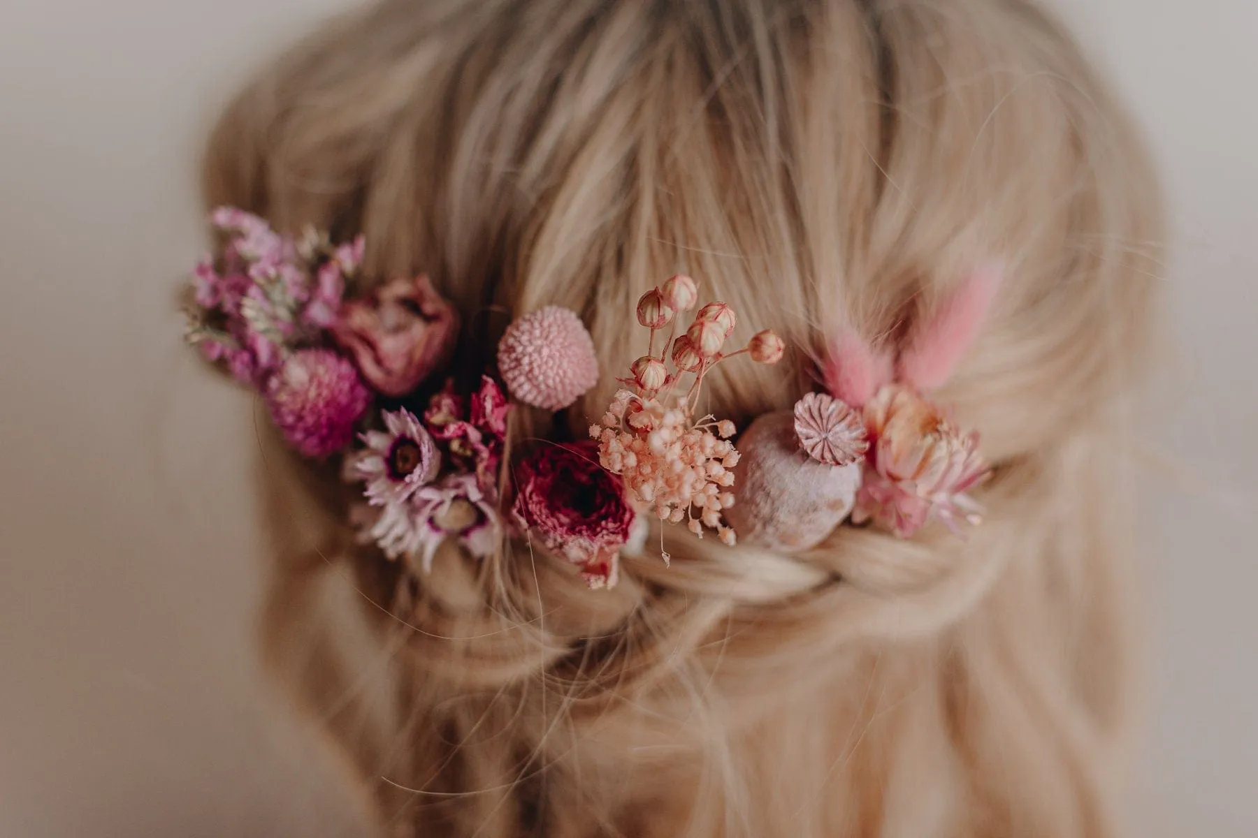 Pink Bill Ball & Larkspur 15piece Hair Pins  Set, Boho Hair Pins, Wedding Hair Pins, Flower Pin Set