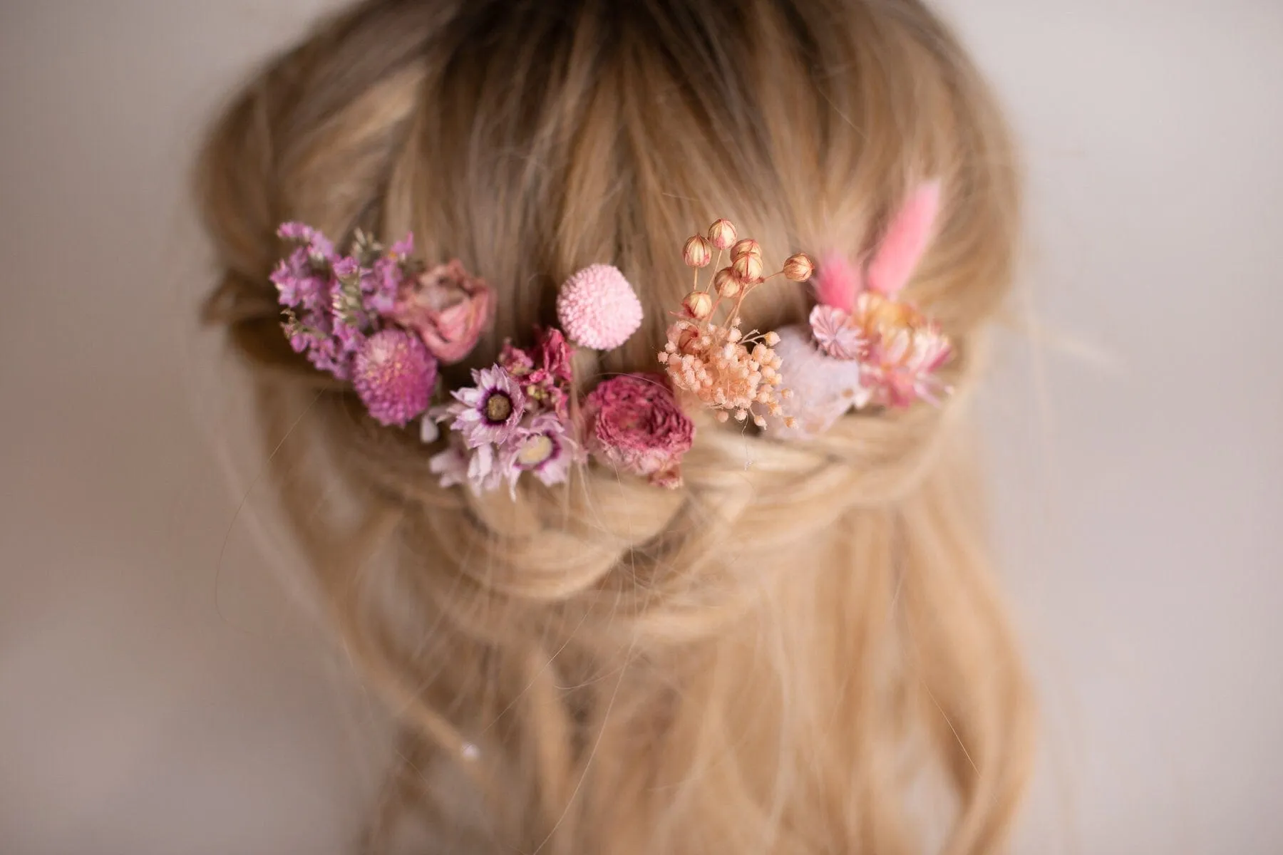 Pink Bill Ball & Larkspur 15piece Hair Pins  Set, Boho Hair Pins, Wedding Hair Pins, Flower Pin Set