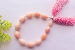 Pink Peruvian Opal Faceted Olive Shape Beads | 7x13mm to 10x16mm | 12 Pieces | 8 Inch |Natural Pink Opal Gemstone