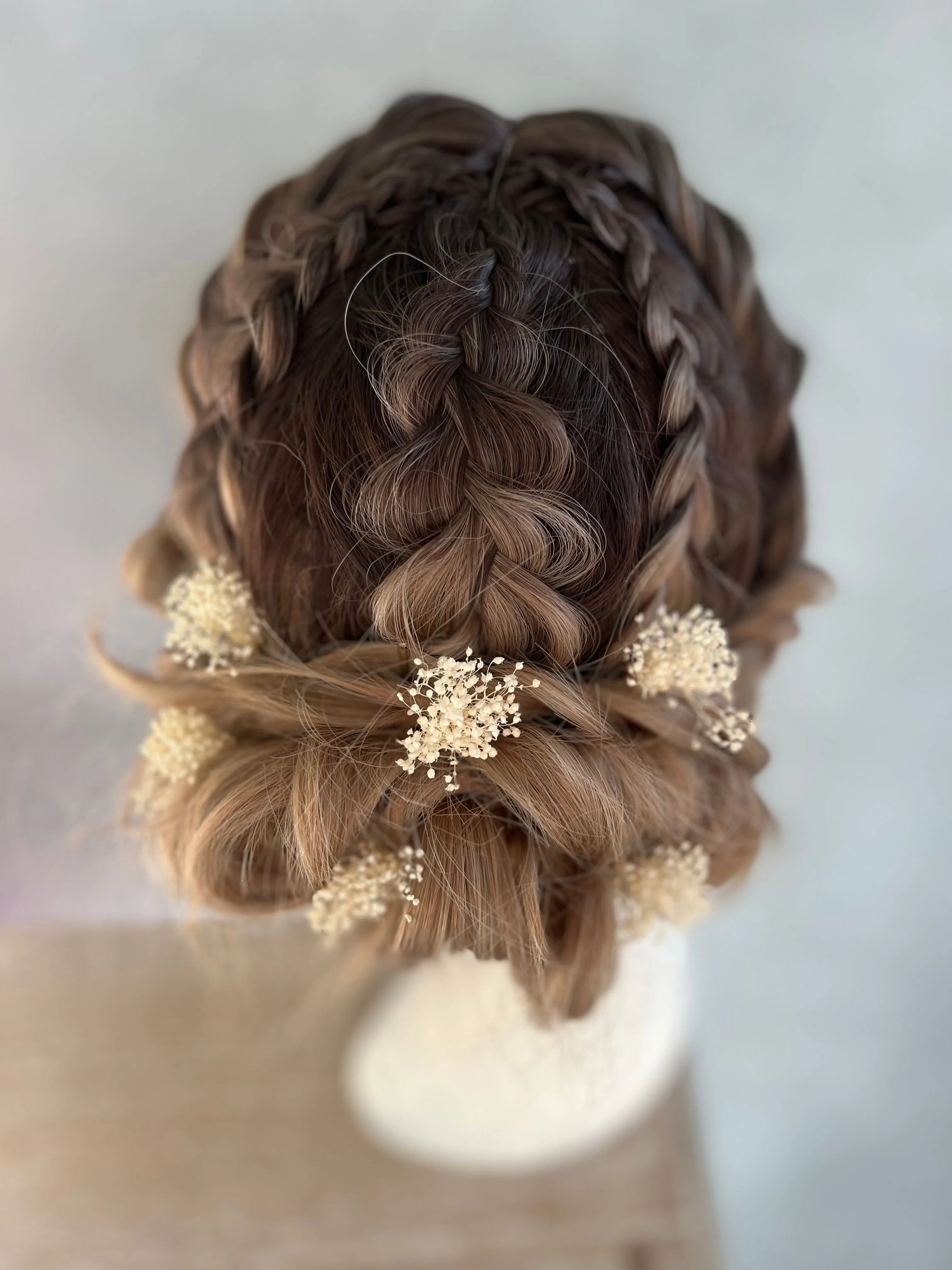 Preserved baby's breath flower hairpins