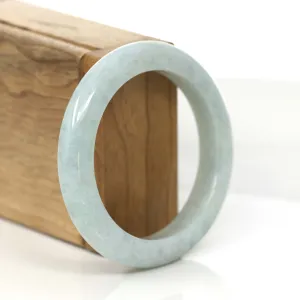 RealJade® Co. "Princess Half Round" Lavender Natural Burmese Jadeite Jade Bangle (54.30 mm) #777