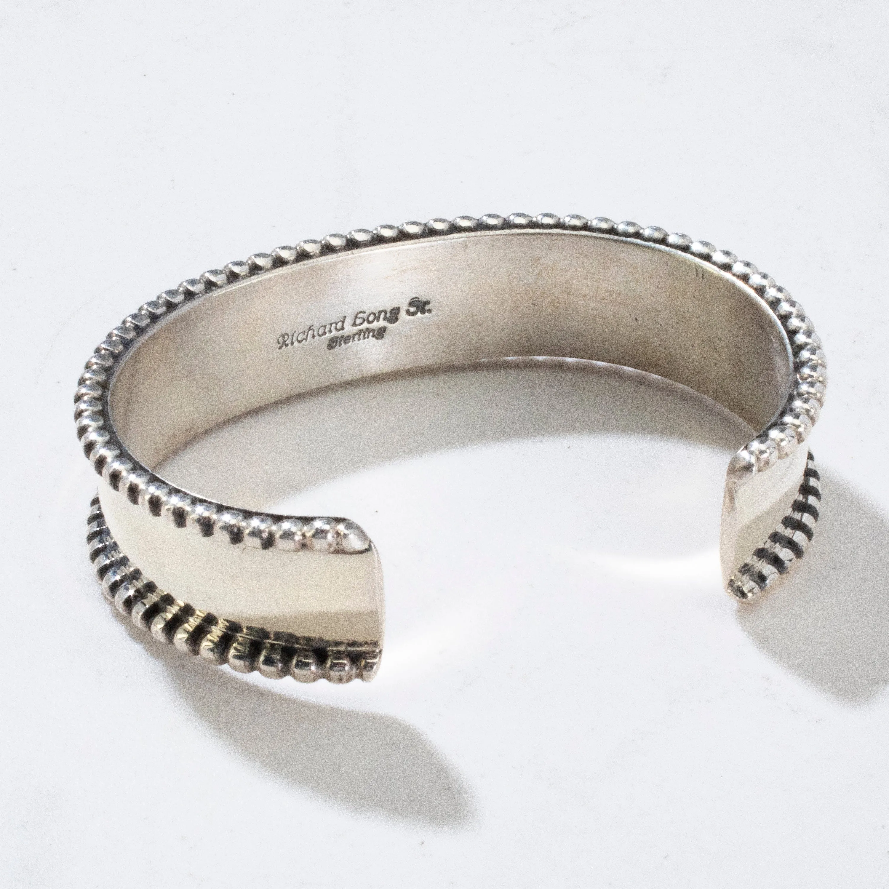 Richard Long Sr. Amethyst USA Native American Made 925 Sterling Silver Cuff