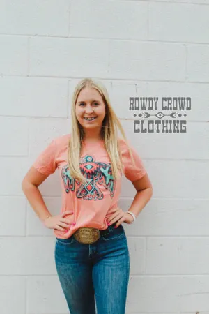 Rowdy Crowd Coral Thunderbird w/ Cactus Graphic T shirt