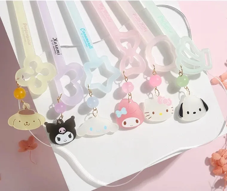 Sanrio Hello Kitty My Melody Kuromi Cinnamoroll Pompompurin Pochacoo Candy Colour Hairpin Step Shake