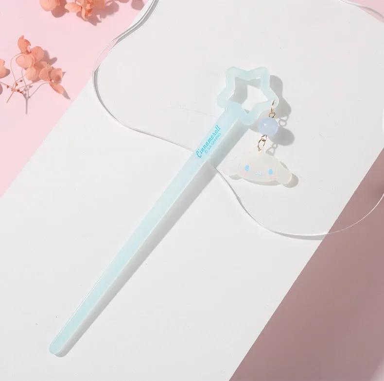 Sanrio Hello Kitty My Melody Kuromi Cinnamoroll Pompompurin Pochacoo Candy Colour Hairpin Step Shake