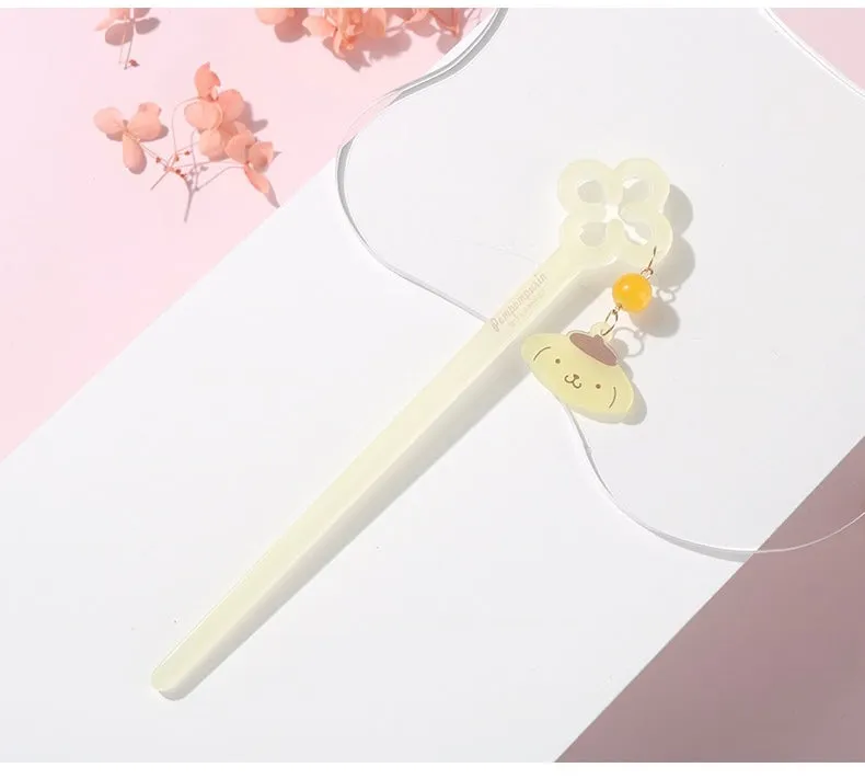 Sanrio Hello Kitty My Melody Kuromi Cinnamoroll Pompompurin Pochacoo Candy Colour Hairpin Step Shake