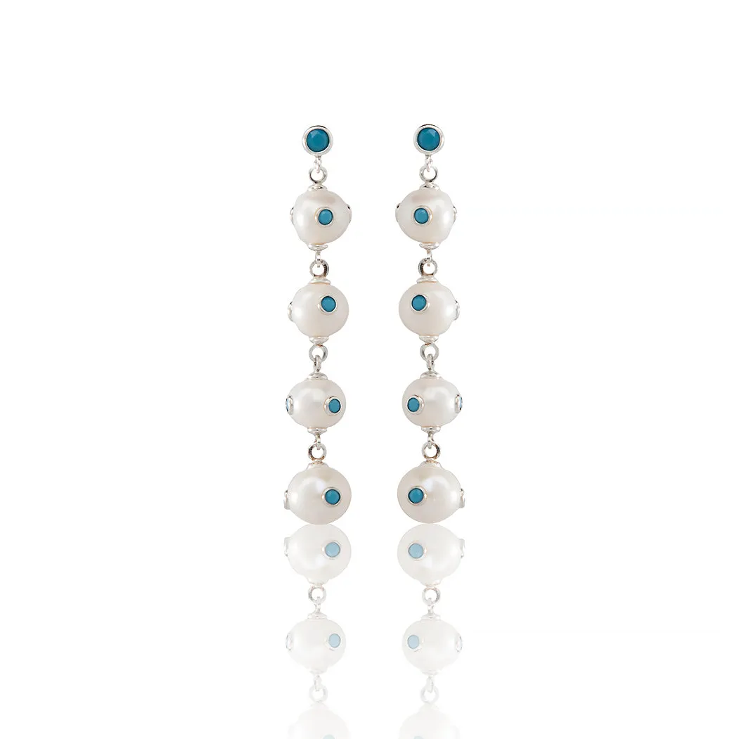 Sarah Stretton Bianca Earrings in Turquoise