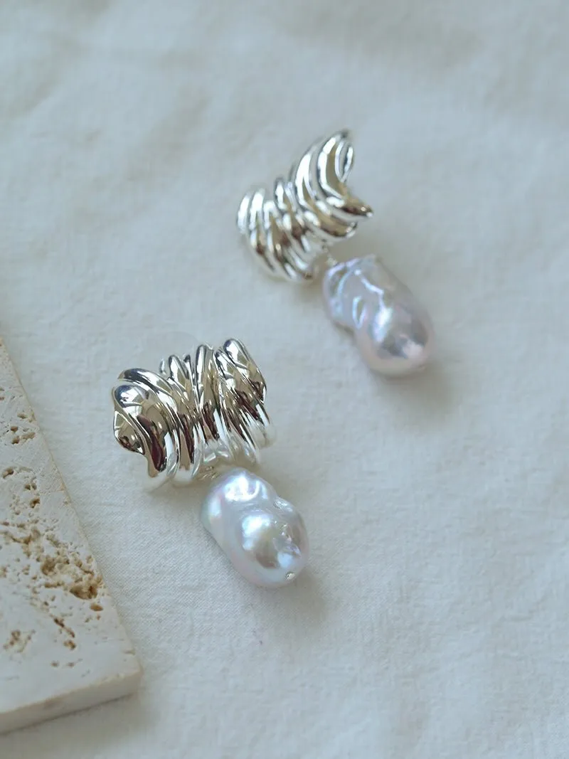 Sculptural Baroque Twisted Pattern Earrings