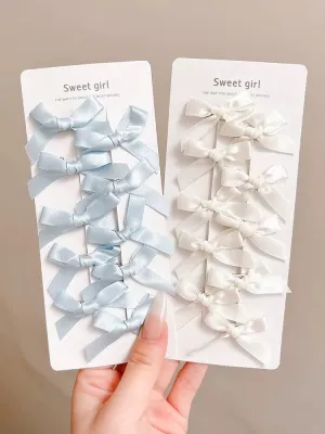 [Set with 10] Baby Blue Ribbon Hairpin
