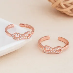 Silver Rose Classic Infinity toe Ring
