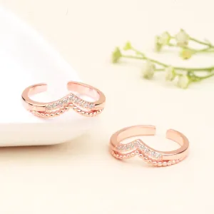 Silver Rose Crown Toe Ring