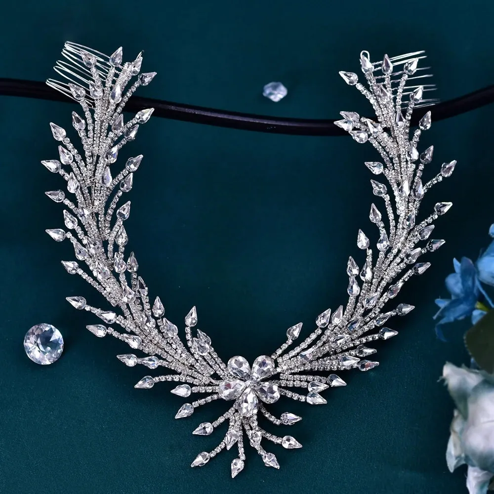 Sparkling Rhinestone Bridal Headband with Comb