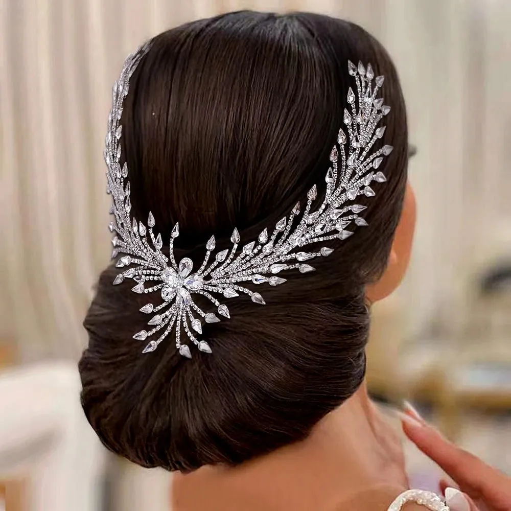 Sparkling Rhinestone Bridal Headband with Comb