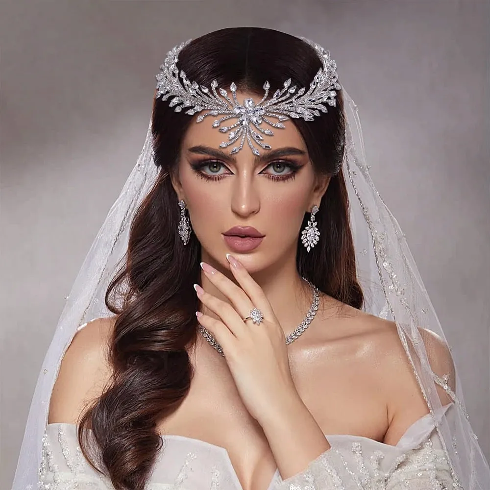 Sparkling Rhinestone Bridal Headband with Comb