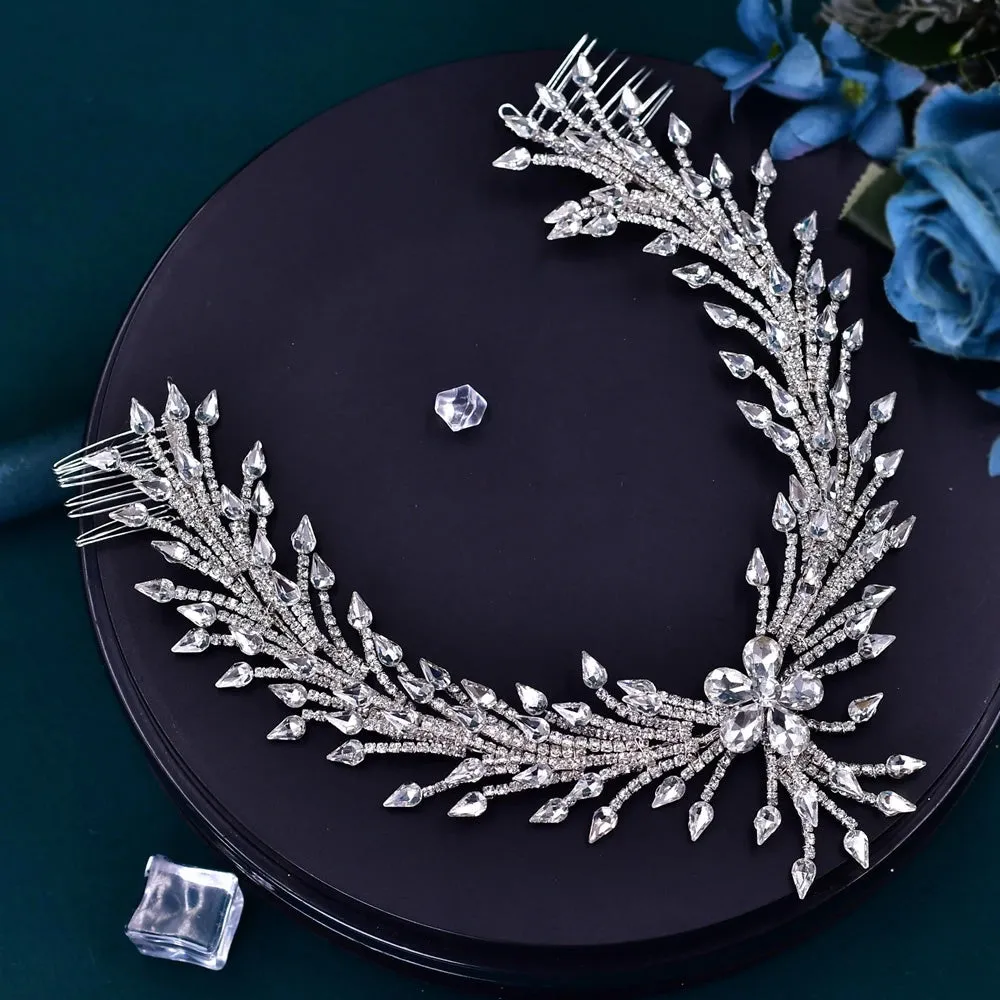 Sparkling Rhinestone Bridal Headband with Comb