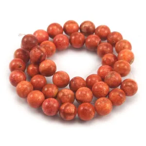 Sponge Coral Smooth Rounds 10mm Strand