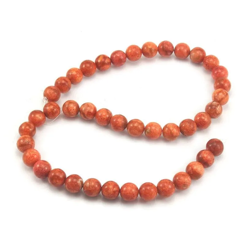 Sponge Coral Smooth Rounds 10mm Strand