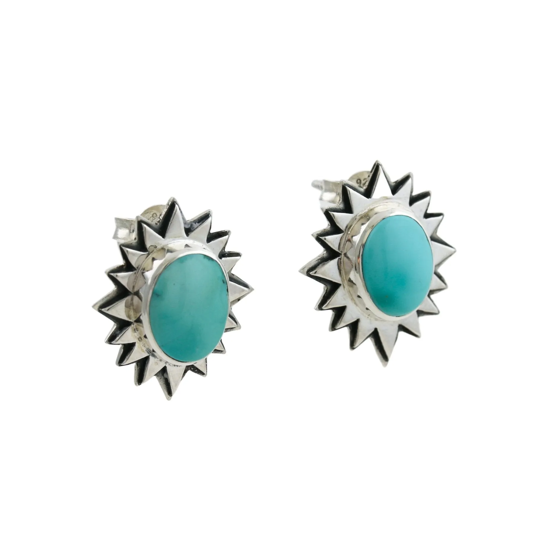 Star Burst Golden Hills Turquoise Studs
