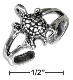 Sterling Silver Antiqued Turtle Toe Ring