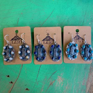 Sterling Silver Beaded OLG Earrings