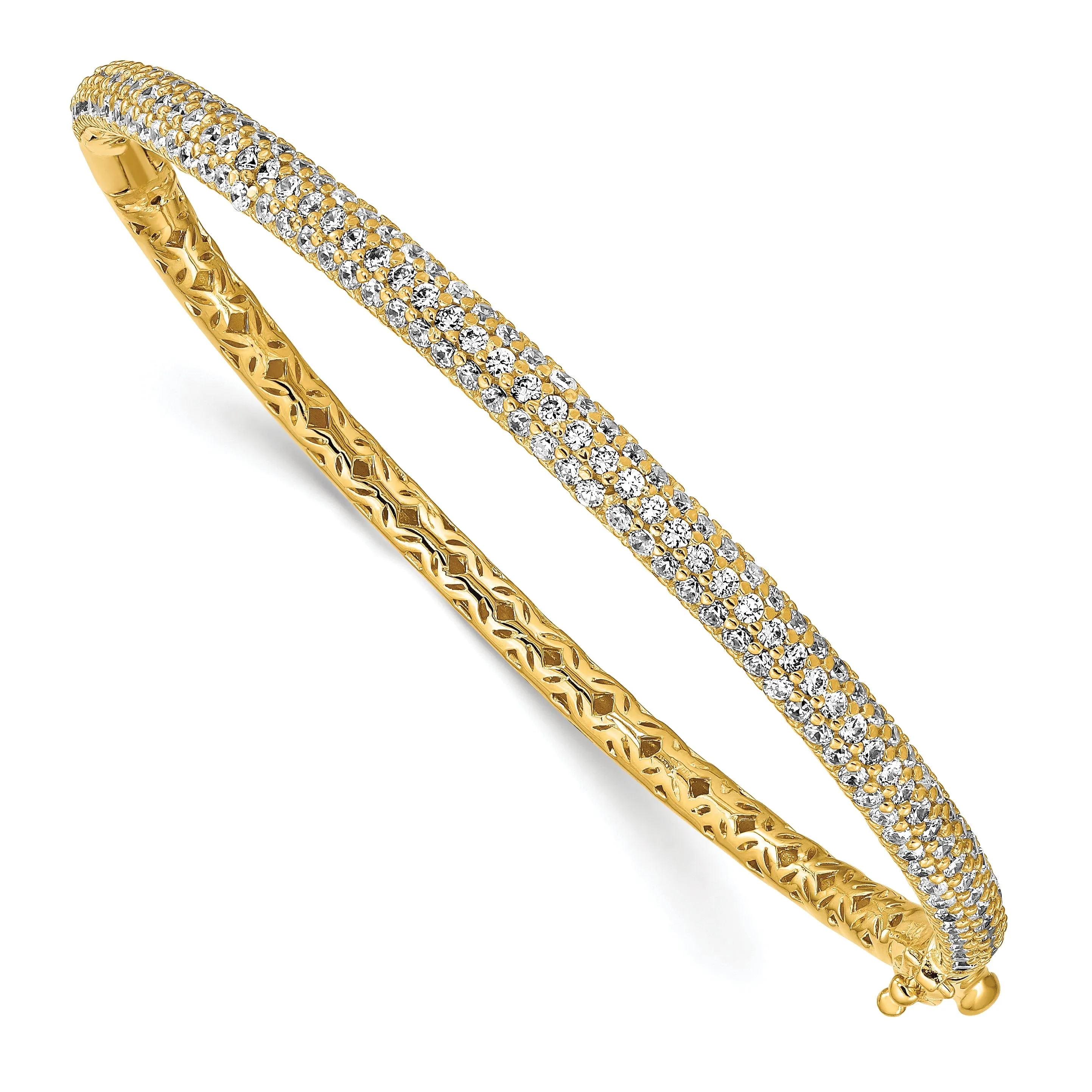 Sterling Silver Pave 175 Stone CZ Bangle