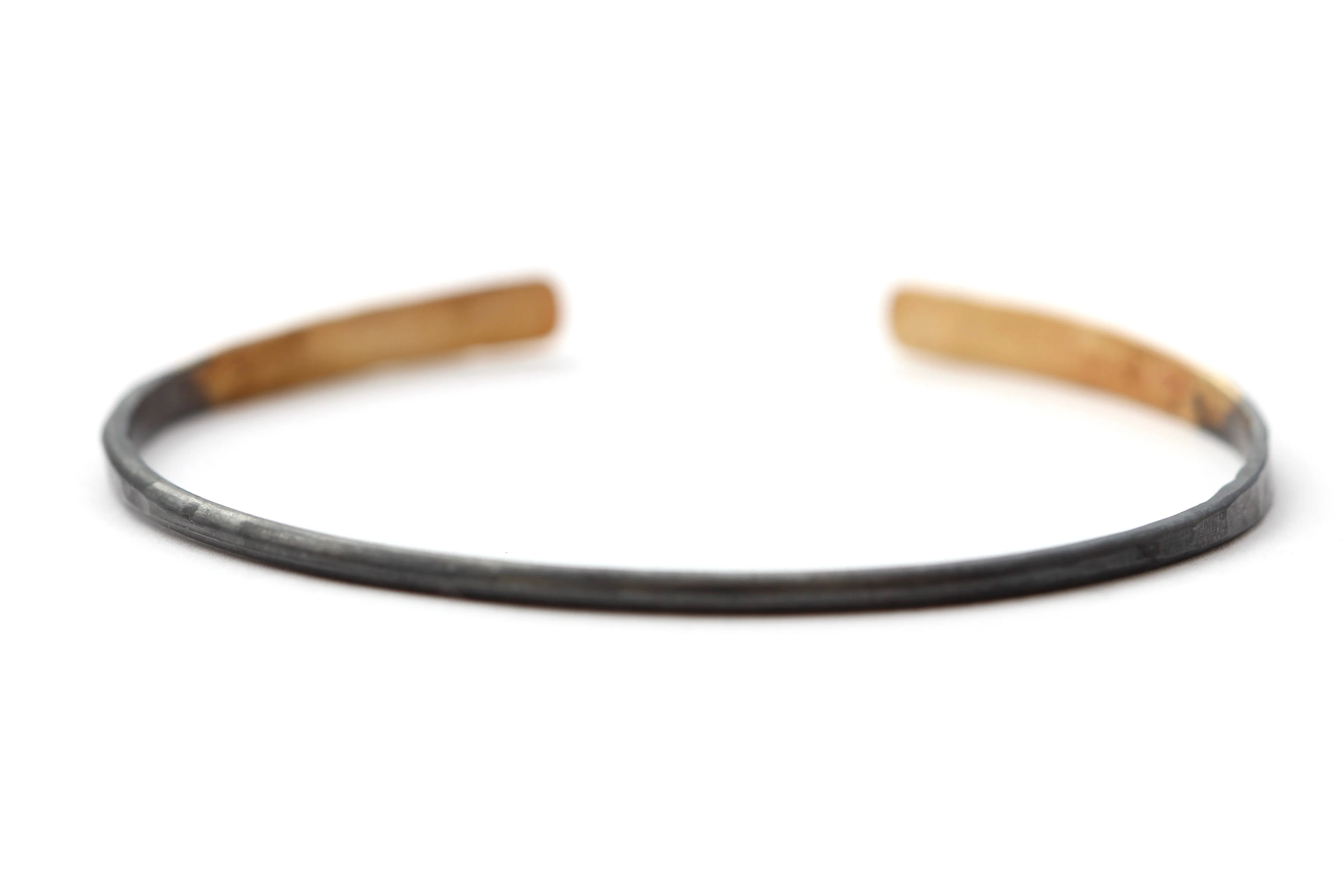 Sunset - Sunrise (Oxidized Sterling Silver Bracelet with 14k Gold Tips)