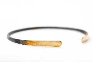 Sunset - Sunrise (Oxidized Sterling Silver Bracelet with 14k Gold Tips)
