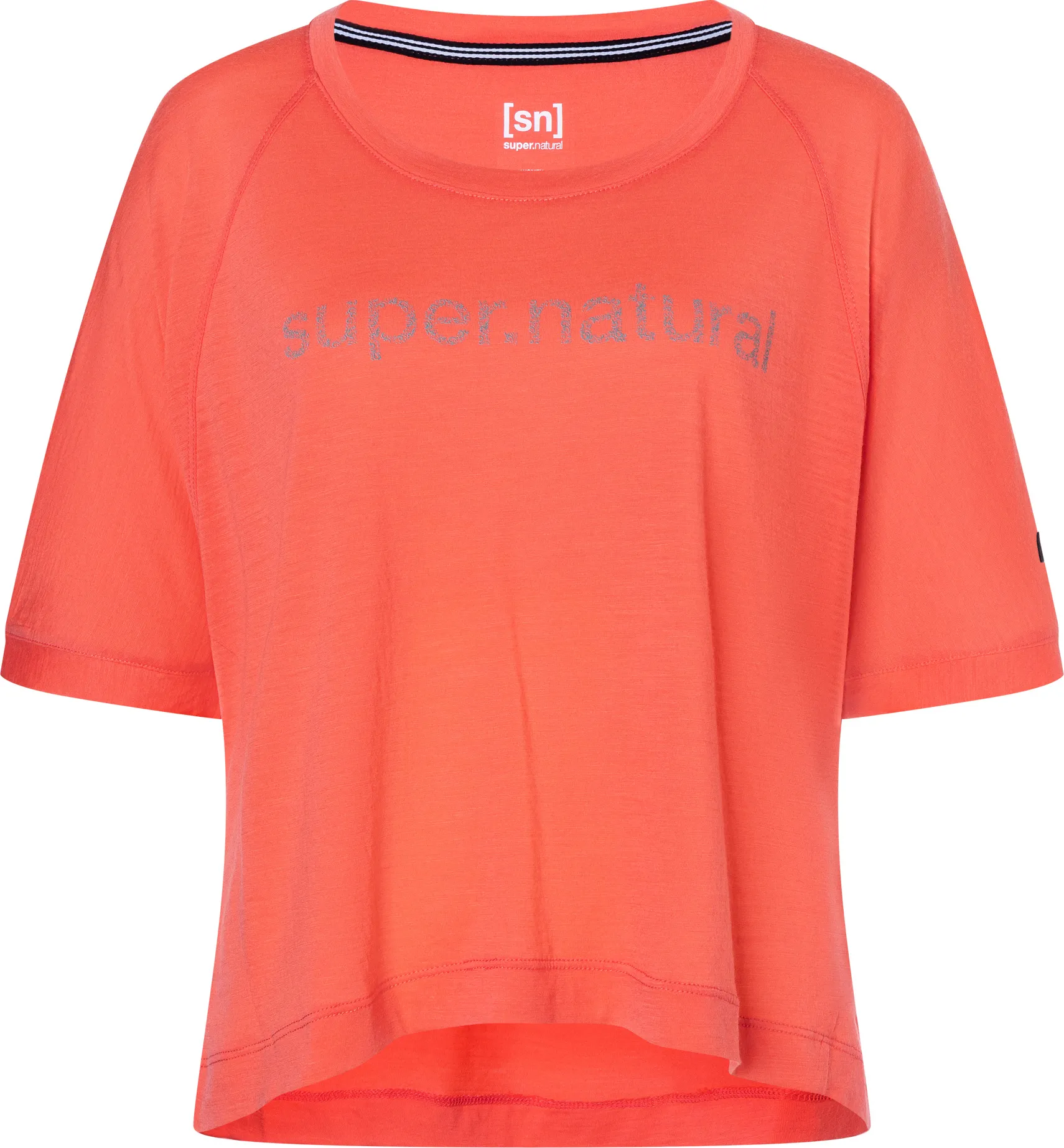 super.natural Women&#x27;s Liquid Flow Tee Living Coral/Wasabi | Buy super.natural Women&#x27;s Liquid Flow Tee Living Coral/Wasabi here | Outnorth