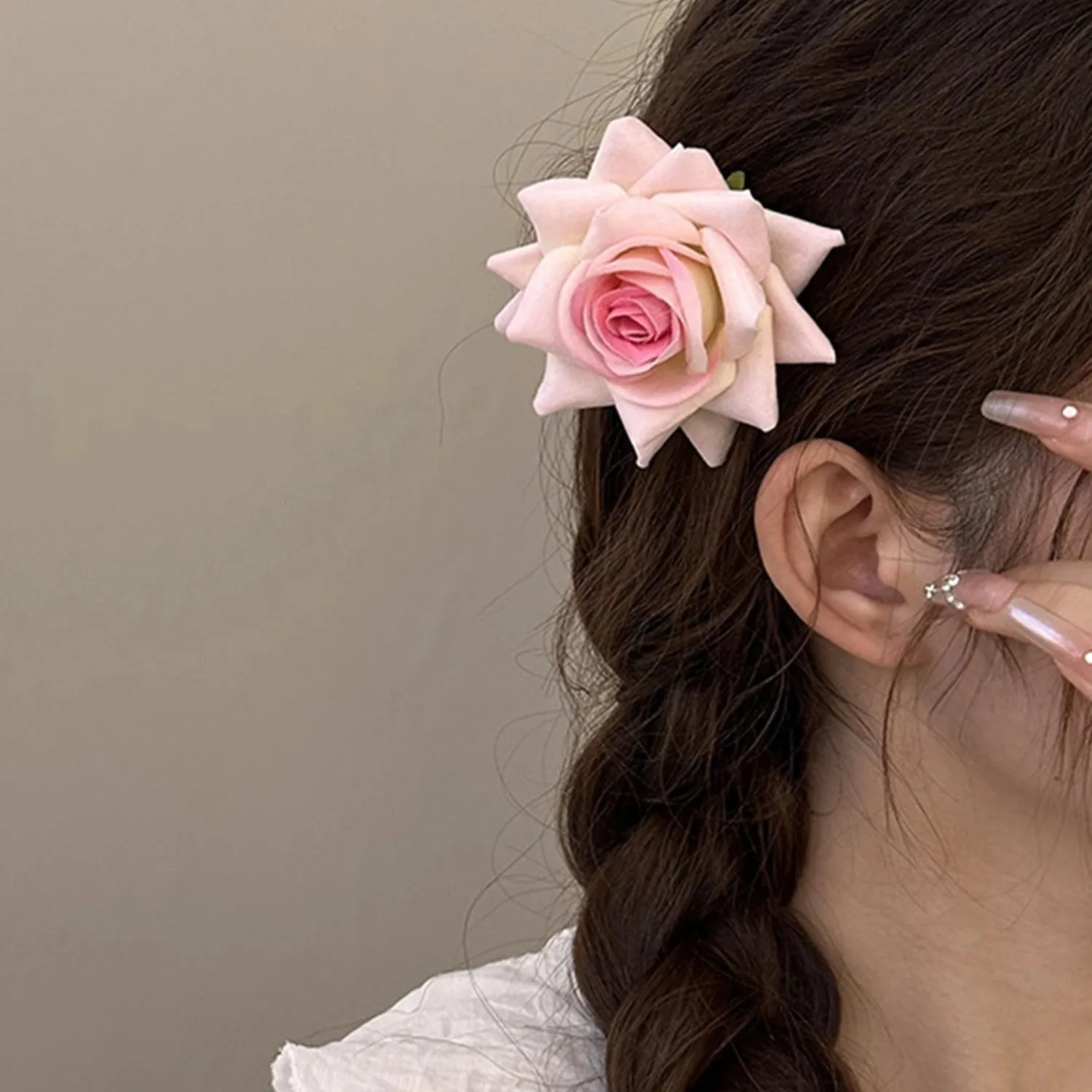 TAVIMART  -  Hair Clips Barrettes Elegant Rose Magnolia Flower Side Clips Headwear Hairpin For Women Hair Accessories
