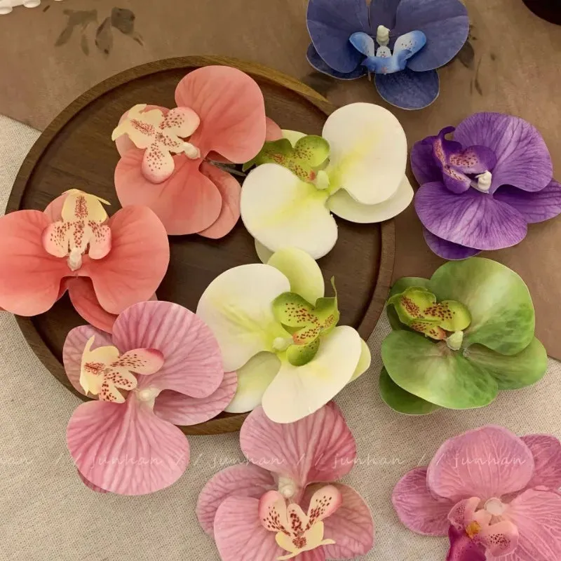 TAVIMART  -  Phalaenopsis Flower Hairpin 2024 New Fashion Bohemia Creative Design Cloth Floral Pearl Hair Clip Korean Sweet Female Headdress