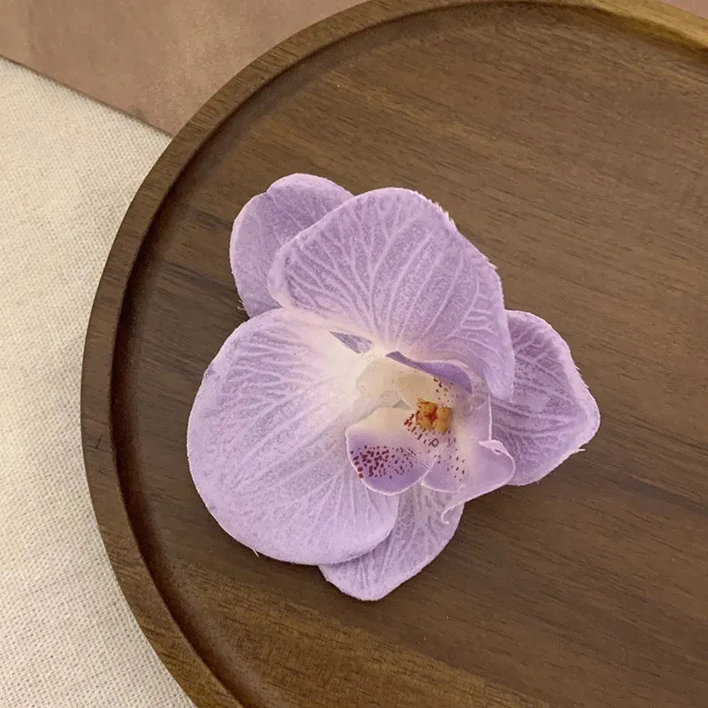 TAVIMART  -  Phalaenopsis Flower Hairpin 2024 New Fashion Bohemia Creative Design Cloth Floral Pearl Hair Clip Korean Sweet Female Headdress