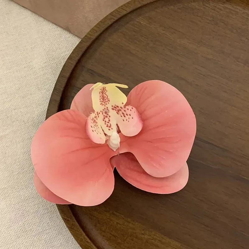 TAVIMART  -  Phalaenopsis Flower Hairpin 2024 New Fashion Bohemia Creative Design Cloth Floral Pearl Hair Clip Korean Sweet Female Headdress